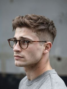 Mens Haircut With Glasses, Man Glasses Style, Heart Face Shape Hairstyles Men, Heart Shaped Face Hairstyles Men, Heart Face Haircut, Hairstyles For Men With Glasses, Heart Face Shape Hairstyles, Men's Hairstyles Short, People With Short Hair