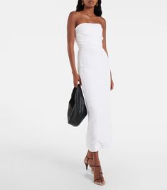 Bridal Sabella linen maxi dress in white - Tove | Mytheresa Linnen Dress, Boned Corsets, Midi Dress Style, Linen Maxi Dress, White Maxi Dresses, Designing Women, New Dress, Clothing And Shoes, White Dress