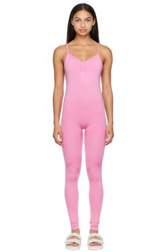 Prism²: Pink Balanced Unitard | SSENSE 80s Workout Outfit, 80s Workout, Workout Outfit, Sweetheart Neck, Spaghetti Strap, Women Wear, Pink