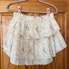 Reposhing This Item I Purchased From @Luvina_lin. Loved It, But Ready To Rotate For Something New. Only Worn Once, And Super Cute! Coquette Skirts, Something New, Mini Skirt, Womens Skirt, Mini Skirts, Super Cute, Skirt, Cream, Pink