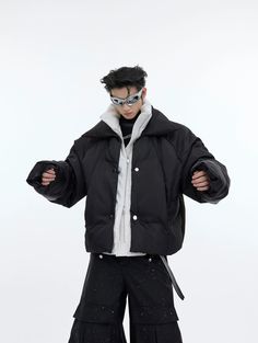 WN3321 ■size(cm)      Länge   Brust   Longueur des manches     M   67   148   84     L   69   152   85     XL   71   156   86       ■material polyester 100% Black Puffer Jacket Outfit Men, Puffy Jacket Outfit Street Style, Puff Jacket Outfit Men, Oversized Techwear Puffer Jacket For Fall, Outfit With Puffer Jacket, Puffer Jackets Men, Long Sleeve Techwear Puffer Jacket, Oversized Techwear Puffer Jacket With Pockets, Luxury Streetwear Puffer Jacket