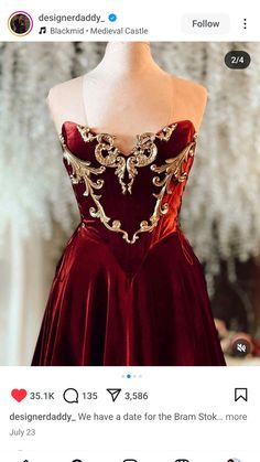 Christmas Gown, Red And Gold Christmas, Gold Christmas, Red And Gold, Christmas, Red, Gold, Design