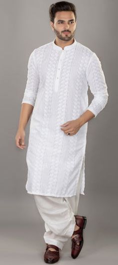 White and Off White color Kurta Pyjamas in Art Silk fabric with Embroidered, Thread work Silk Kurta, Color Art, Thread Work, Off White Color, White Style, Silk Fabric, Colorful Art, White Color, Size Chart