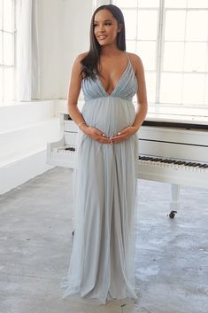 Paige Lace Maternity Gown Pregnancy Photos Ideas, Pink Maternity Gown, Tulle Baby Shower, Baby Shower Outfit For Guest, Lace Maternity Gown, Baby Shower Gown, Tulle Pink, Mimi Dress, Lace Maternity Dress