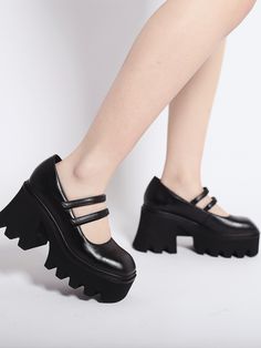 Black Black Chunky Heels, Jane Shoes, Leather Mary Janes, Trendy Accessories, Mary Jane Shoes, Chunky Heel, Chunky Heels, Mary Janes, Rubber Sole