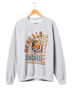 Junk Food Clothing Unisex Nfl Cincinnati Bengals Backfield Crew Fleece Sweatshirt Cincinnati Bengals Clothes, Winter Sports Fleece Tops, Winter Fleece Tops For Sports Events, Long Sleeve T-shirt For Sports Events In Fall, Fall Long Sleeve T-shirt For Sports Events, Fall Long Sleeve Sports T-shirt, Bengals Sweatshirt, Hood Clothes, Tailgate Outfit