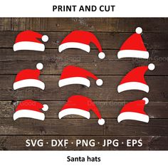 santa hat svg cut files