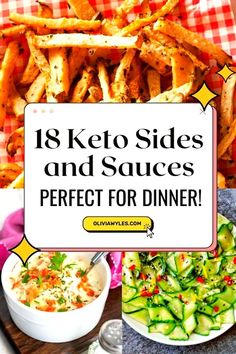 Explore 18 Quick & Easy Keto Side Dishes, perfect for anyone following a keto, low carb, or paleo diet. These keto sides range from hearty low carb vegetable side dishes to low carb high fat side dishes, aligning with healthy eating principles. Each recipe is a delightful addition to any meal, offering both taste and nutritional benefits. Ideal for those seeking low carb side dish recipes, LCHF and ketogenic. Visit oliviawyles.com for more keto-friendly culinary ideas! Low Carb Vegetable Side Dishes, Low Carb Side Dish Recipes, Easy Keto Side Dishes, Low Carb Side Dish, Low Carb Side, Keto Side Dishes, Vegetable Side