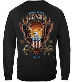 Us Navy Emblem, Us Navy Shirts, Us Navy Hoodie, American Style Crew Neck T-shirt For Veterans Day, Vintage Navy Cotton T-shirt, Vintage Tattoo