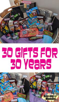 30 gifts for 30 years birthday gift basket 30 Days Until 30th Birthday Gifts For Him, 30th Basket Gift Ideas, 30th Funny Birthday Ideas, 30 For 30 Gifts, 30 Things For 30th Birthday Gift Baskets, 30th Birthday For Men Gift Ideas, 30th Birthday Survival Kit For Her, Turning 30 Gift Basket