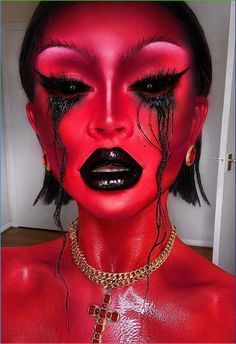 Halloween Fx, Demon Makeup, Tatti Lashes, Devil Makeup, Halloweenský Makeup, Creepy Halloween Makeup, Horror Makeup, Zombie Makeup