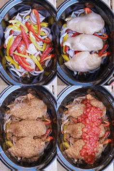 four bowls filled with different types of food