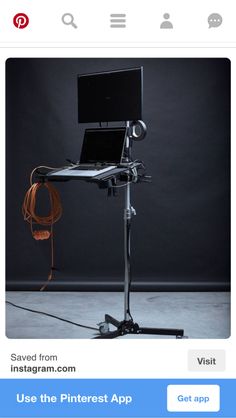 an image of a computer on a tripod with the caption'use the pinterest app '