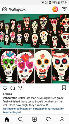 the instagram page for instagram is filled with images of skulls and flowers in different colors