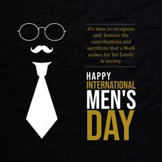 an image of a man's tie and glasses for international men's day