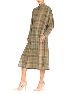 1980S ISSEY MIYAKE Wool Flannel Plaid Pleated Sleeve Tunic Dress – MORPHEW Pleated Sleeves, Victorian Lace, Wool Flannel, Vintage Apparel, Issey Miyake, Wool Plaid, Fashion History, Plaid Flannel, Fast Fashion