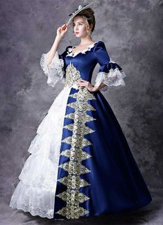 Blue Medieval Rococo Belle Princess Marie Antoinette Dress Renaissance Reenactment Theater Costume     Condition: Brand New   Color:  As Picture   Material: Satins And Lace   Silhouette: Ball Gown   Sleeve Length: Full Sleeve   Dresses Length:Floor-Length   Neckline: Square-Collar   Decoration: Lace   Style: Vintage     Includes: Dress Victorian Dress Costume, Marie Antoinette Dress, Masquerade Party Dresses, Rococo Baroque, Victorian Era Dresses, Era Victoria, Costume Masquerade, Belle Princess, Antoinette Dress