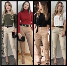 Tan Slacks Outfit Women Business Casual, Work Outfit Beige Pants, How To Match Beige Pants, Kacki Pants Outfit Work Women, Khaki Color Pants Outfit, Khaki Combinations Outfit, Beige Color Pants Outfit, Colors That Go With Beige Clothes, Beige Pants Work Outfit