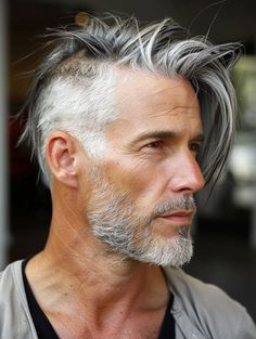 Older Men Haircuts Over 50, Haircuts Over 50, Older Men Haircuts, Older Mens Hairstyles, Mens Hairstyles With Beard, Beard Haircut, Grey Hair Men, Men With Grey Hair, Long Hair On Top