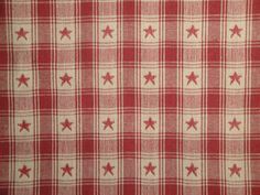 red and white checkered fabric with stars on it