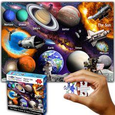 PRICES MAY VARY. 【Educational】 - Great colorful puzzle to stimulate Kid’s interests in planets, space exploration, science & astronomy. By reading interesting facts printed on the box, students can learn about planets, the sun, the moon, galaxies, nebulas and spacecrafts. Recommended for kids ages 8 and up. 【Fun Activity】 - Completing a puzzle is a great collaborative activity for family & friends. Kids and adults of all ages can exercise their patience, concentration, observation and intelligen Activity For Family, About Planets, Large Puzzle Pieces, Puzzle For Kids, Jigsaw Puzzles For Kids, Nebulas, Science Toys, Classroom Teacher, Fun Activities To Do