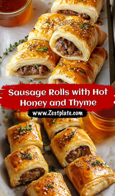 sausage rolls with hot honey and thyme