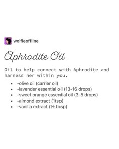 an advertisement for wolffinne's aphrodite oil, with the words