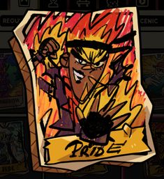 an image of a cartoon character with fire coming out of his face and holding a sign that says prod e