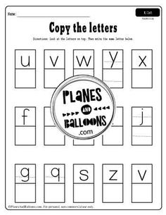 a printable worksheet with letters and numbers to help students learn the alphabet