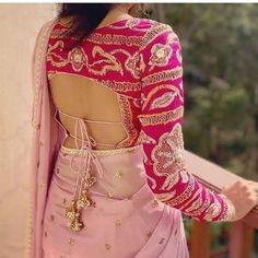 Choli Back Design Blouse Styles, Sabhya Sachi Blouse Designs Back, Backless Blouse Designs Saris, Backless Dori Blouse Designs, Backless Sari Blouse, Net Saree Blouse Designs, Blouse Back Neck, Latest Bridal Blouse Designs