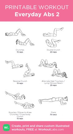 the printable workout poster shows how to do an absorption exercise for women