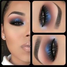 Smokey Eyes Tutorial, Copper Eye Makeup, Blue Eye Makeup Tutorial, Blue Smokey Eye, Wedding Makeup For Brown Eyes, Black Smokey Eye, Eyeshadow For Brown Eyes, Bronze Makeup, Smokey Eye Tutorial