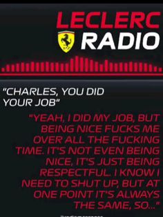 an image of a radio station with the words'charles, you did your job '