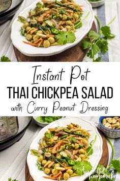 instant pot thai chickpea salad with curry peanut dressing