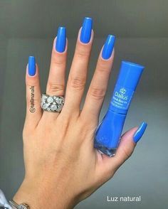 Long Acrylic Nail Designs, Blue Acrylic Nails, Nails Today, Super Nails, Blue Nail, Nails Gel, Dream Nails, Long Acrylic Nails, Cute Acrylic Nails