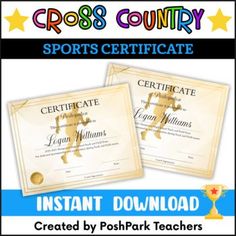 Editable Boys Cross Country Participation Award Certificate Template Participation Award, Blue Cheer, Award Template, Editable Certificates, Awards Certificates Template, Award Certificates, Sports Awards, Girls Sports, Dance Recital