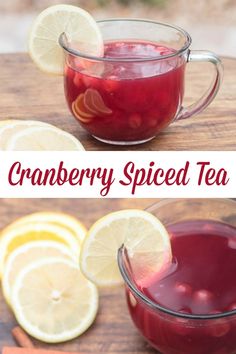 cranberry spiced tea with orange slices and lemons