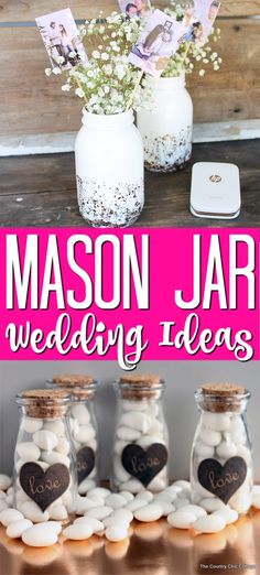 mason jar wedding ideas with hearts in them