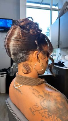 Up do french roll black hair black women black girl French Roll Ponytail, Black Hair 90s Updo, Blonde Hair Updo Black Women, French Rolls Hairstyles