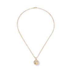 Elevate your look with the timeless beauty of our Scattered Diamonds Ball Pendant Necklace. The design effortlessly combines classic sophistication with modern flair, making it the perfect accessory for any occasion. Available in 14K Yellow Gold Paperclip Chain length = 18in Ball Pendant = 15mm Diamond weight = 1.68 carats Elegant Tarnish Resistant Chain Necklace With Round Pendant, Elegant Tarnish Resistant Round Pendant Chain Necklace, Elegant Medallion Necklace With Polished Finish, Elegant Jewelry With Delicate Chain And Medallion, Elegant Tarnish Resistant Initial Pendant Chain Necklace, Elegant 14k Gold Medallion Chain Necklace, Elegant Tarnish Resistant Diamond Necklace, Elegant Medallion Jewelry With Delicate Chain, Elegant 14k Gold Chain Necklace With Initial Pendant