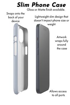 the slim phone case is shown with instructions