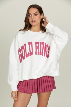 White Raspberry GH Wide Arm Sweatshirt – Gold Hinge White Raspberry, Coastal Chic, Long Crop Top, Getting Cozy, White Sweatshirt, Trending Now, Cropped Tank Top, Heat Press, Long Sleeve Crop Top