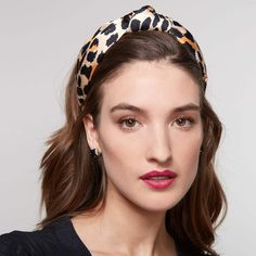 Silk leopard print hand knotted over our 1" width comfort fit headband. 1 1/2" knot and 2 1/4” side width for a luxurious, wider coverage. One size only. Comes packaged in our signature striped dust bag. Perfect for gifting! Leopard Print Accessories, Denim Headband, Leopard Headband, Leopard Print Headband, Woven Headband, Trademark Logo, Lele Sadoughi, Silk Headband, Knotted Headband