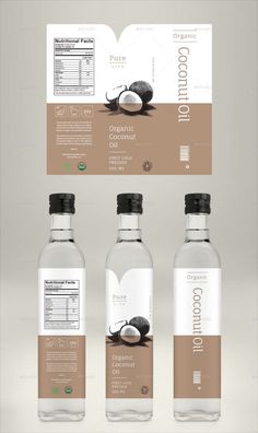 Avocado Oil, Coconut Oil & Almond Oil Label Oil Packaging Design Bottle, Food Bottle Packaging Design, Cold Pressed Oil Packaging, Creative Bottle Label Design, Coconut Oil Bottle Label Design, Food Product Label Design Ideas, Coconut Label Design, Organic Oil Packaging, Olive Label Design