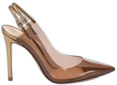 Chic Brown Slingback Pumps For Evening, Elegant Brown Slingback Pumps For Party, Luxury Brown Slingback Pumps For Party, Brown Slingback Pumps With 4-inch Heel For Party, Beige Slingback Pumps For Party With Branded Heel, Luxury Beige Slingback Pumps For Party, Gianvito Rossi Heels, Glitter Pumps, Rossi Shoes