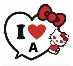 a hello kitty heart with the letter i in it's uppercase and lowercase