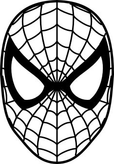 a spiderman mask with eyes drawn in the shape of a face, on a white background