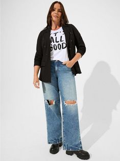 Perfect Wide Leg Vintage Stretch Mid-Rise JeanPerfect Wide Leg Vintage Stretch Mid-Rise Jean, PIECE OF CAKE Wide Leg Jeans Outfit, Flattering Outfits, Flattering Jeans, Comfy Jeans, Vintage Fits, Clothing Inspiration, Feel Pretty, Best Jeans, On Repeat