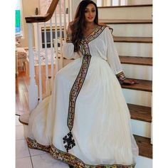 Simple Habesha Dress Ethiopian Traditional Dress Handwoven Habesha Libs Modern Habesha Kemis Eritrean Dress ሀበሻ ቀሚስ ሀበሻ ልብስ Eritrean Dress, Habesha Dress, Ethiopian Traditional Dress, Habesha Kemis, Wedding Dress Chiffon, Traditional Dress, Intricate Designs, Floral Motifs, Wedding Dresses Simple