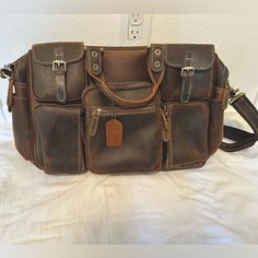 Polare Leather Messenger Bag. Never Used And Comes With Protection Bag. Laptop Sleeve And Pockets Inside Zipper. Perfect Condition And Beautiful Leather. Great Gift! Approx 21x12 Army Bag, Protection Bag, Bags Messenger, Leather Messenger Bag, Leather Messenger, Laptop Sleeve, Laptop Sleeves, Inside Pocket, Messenger Bag